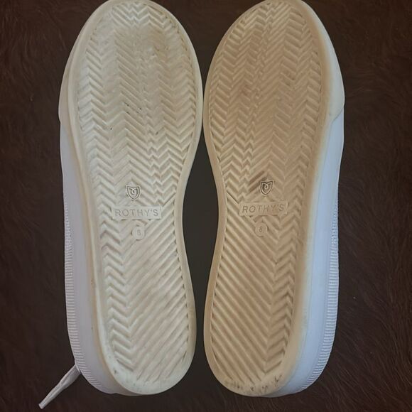 Rothy's The Lace Up Sneaker Soft Flexible Upper Bright White Size 8 - Picture 8 of 11